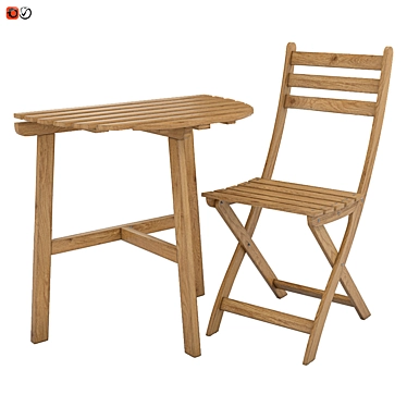 Outdoor Furniture Set: Table + Chair | Ikea ASKHOLMEN 3D model image 1 