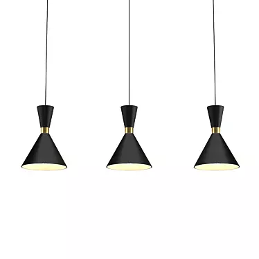 Modern Black Brass Pendant Light 3D model image 1 