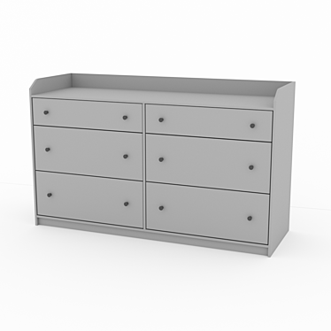 HAUGA 6-Drawer Commode, Grey 3D model image 1 