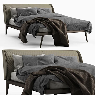 Luxurious Ayrton Bed by Cattelan Italia 3D model image 1 