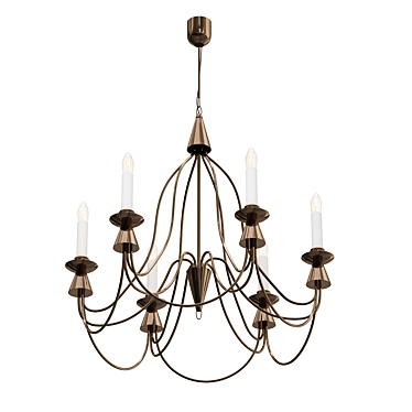 Elegant Bronze Chandelier 3D model image 1 