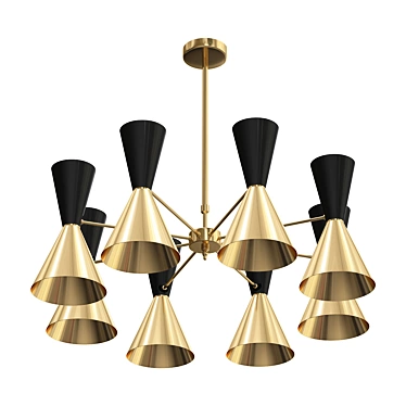 Modern Cairo Black and Yellow Chandelier 3D model image 1 