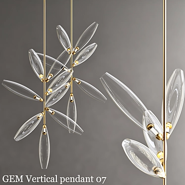 GEM Vertical Pendant 07: Versatile, Stylish, and High-Quality 3D model image 1 