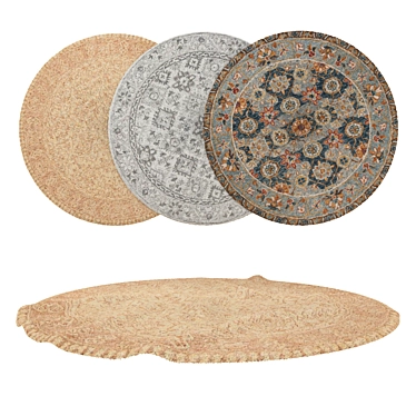 Title: Versatile Round Carpet Set 3D model image 1 