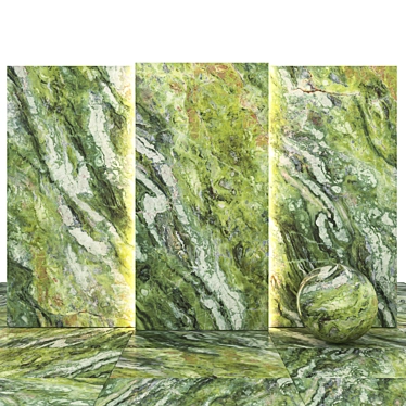 Elegant Irish Green Marble Slabs 3D model image 1 