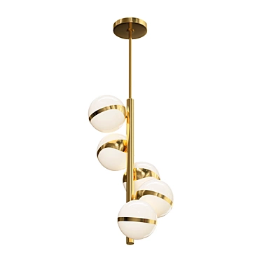 Copper Glass Pendant Light 3D model image 1 