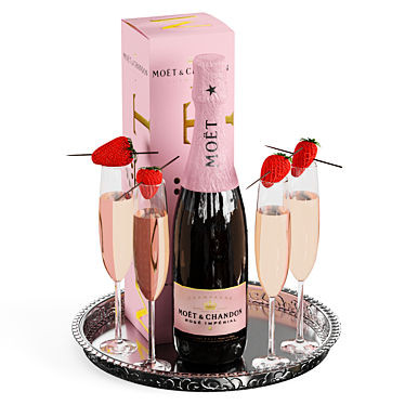 Luxury Champagne Decor Set 3D model image 1 