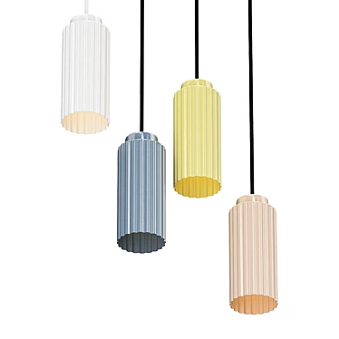 Colorful Cylinder Pendant Light: JIB Series 3D model image 1 