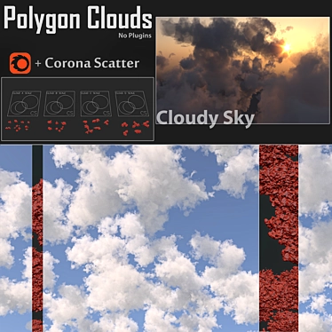 Polygon Clouds - Sky Scatter Kit 3D model image 1 