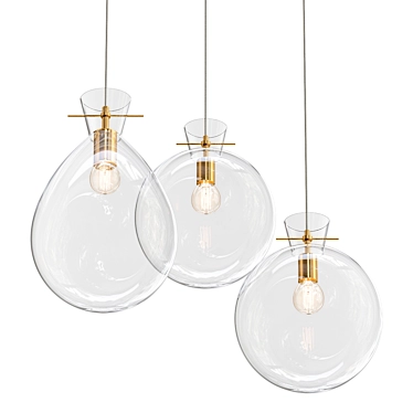 Glass Pearl Pendant Light 3D model image 1 