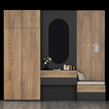 Elegant Hallway Storage Console 3D model image 1 