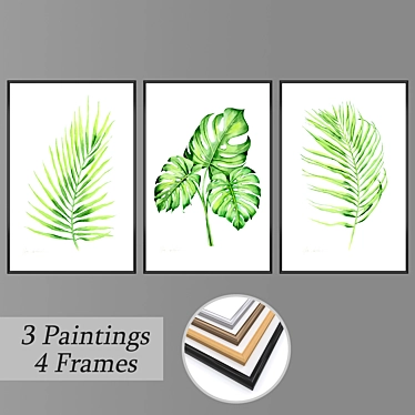 Creative Wall Art Set with Multiple Frames 3D model image 1 
