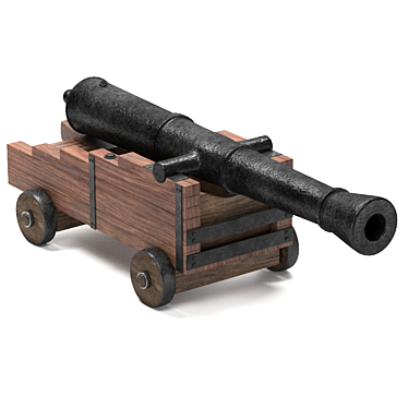 19th Century Ship and Fortress Cannon 3D model image 1 