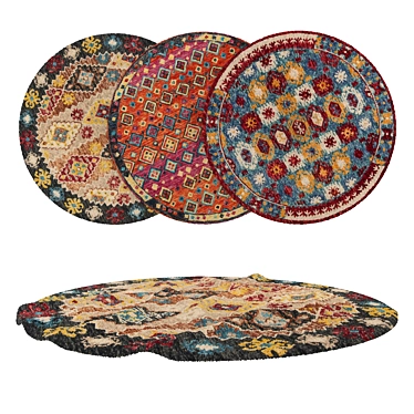 Versatile Round Rug Set: 6 Unique Designs 3D model image 1 