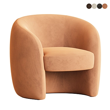 Velvet Barrel Chair: Natalie Allmodern 3D model image 1 