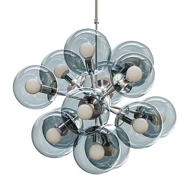 Modern Gray Glass Pendant Light 3D model image 1 