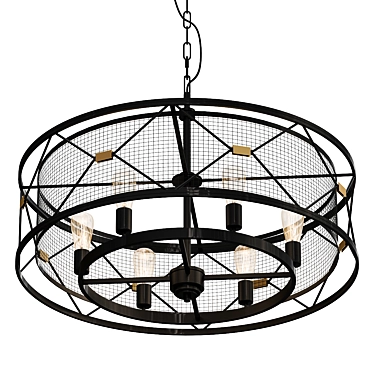 Industrial Urban Chandelier: X-Cage 3D model image 1 