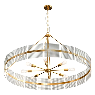 Grid Panel Chandelier 3D model image 1 