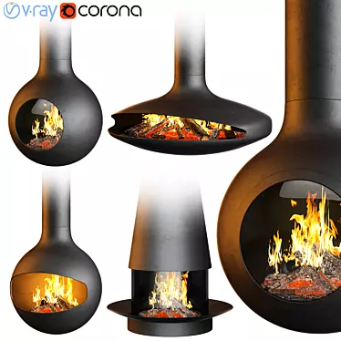 Focus Creation 2 Fireplace Set 3D model image 1 