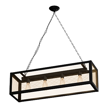 Industrial Mesh Island Chandelier 3D model image 1 