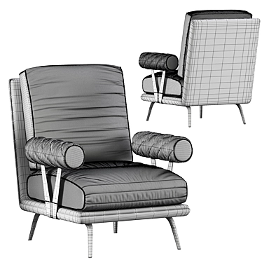 Modern Black Armchair: Sleek Design, 2015 Version 3D model image 1 
