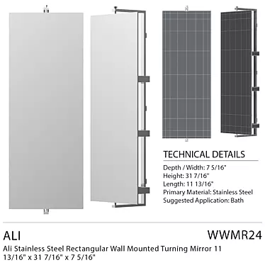 Sleek 360° Rotating Ali Mirror 3D model image 1 