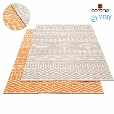 Luxury Copper Stripe Rug 3D model image 1 