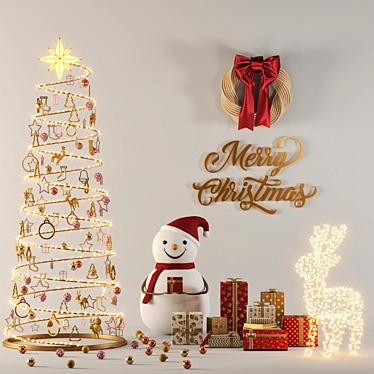 Festive Christmas Decor Set 3D model image 1 