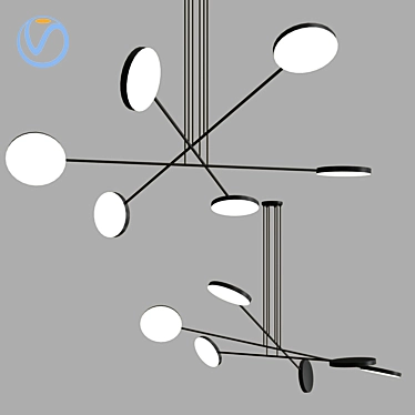 Lesti 120cm Chandelier: Elegant Illumination by Lampatrone 3D model image 1 