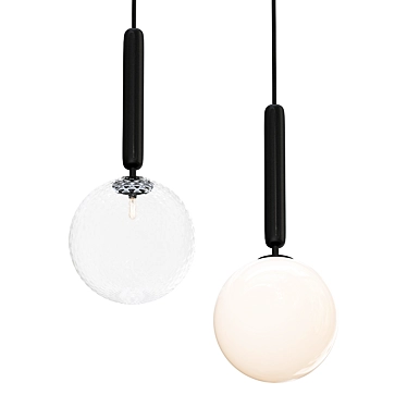 Elegant Glass Pendant with Multiple Lamp Options 3D model image 1 