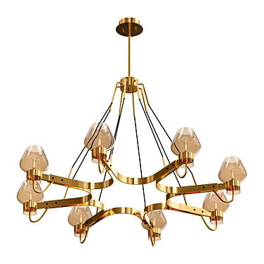 Glamorous Glass Postmodern Chandelier 3D model image 1 