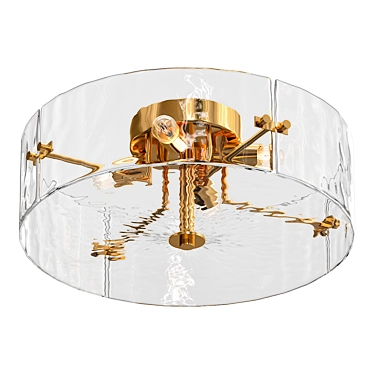 Anemon Pendant Chandelier with Patterned Glass Shade 3D model image 1 