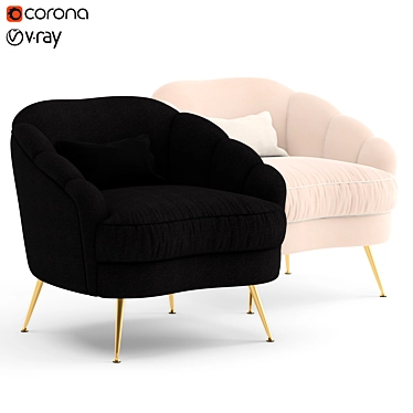 Elegant Galimberti Nino Camelia Armchair 3D model image 1 