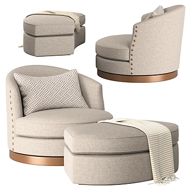 Swivel Chair and Ottoman Set - Burton James 3D model image 1 