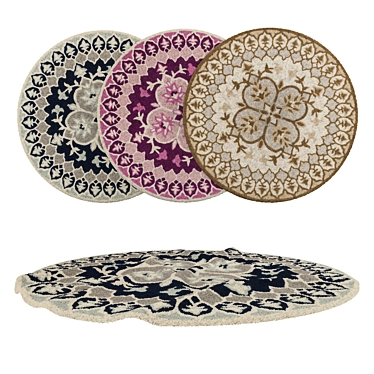 Round Carpets Set: Versatile 6-Piece Collection 3D model image 1 