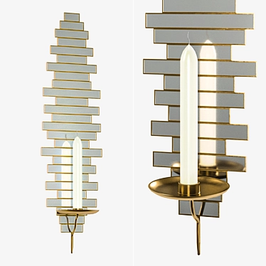 Elegant Grayson Candle Sconce 3D model image 1 