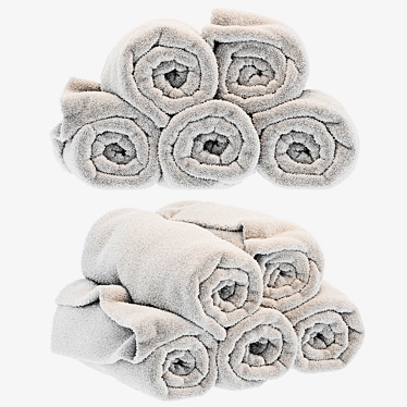 Luxury Plush Towels 3D model image 1 