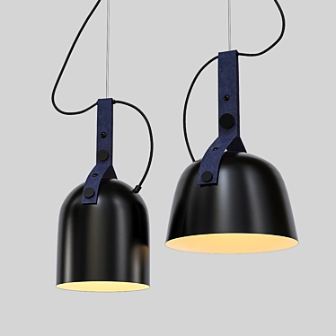 Metallic Pendant with Leather Mounting - Uranium 3D model image 1 