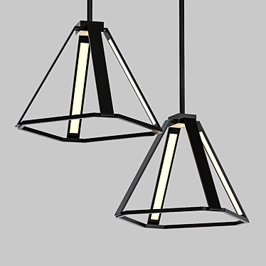 Elegant Metal LED Pendant Light 3D model image 1 