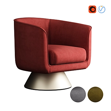 Austin Velvet Armchair: Stylish Comfort for Your Living Space 3D model image 1 