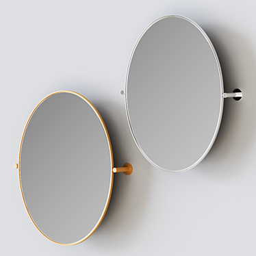 Elegant Pivot Oval Wall Mirror 3D model image 1 
