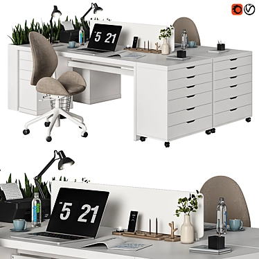 Elegant Ikea Office Furniture 3D model image 1 