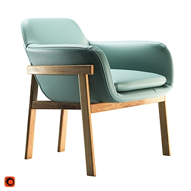 Elegant Irene Wood-Framed Chair 3D model image 1 