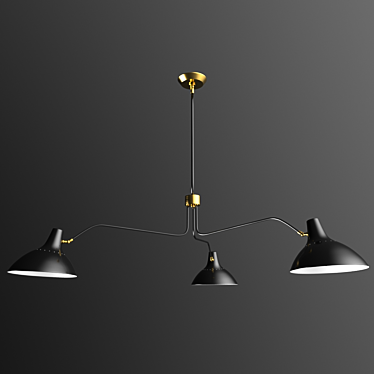 Elegant Black Chandelier by Visual Comfort & Co 3D model image 1 