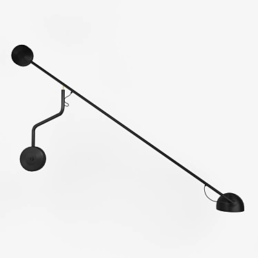 Modern Matte Black Flick Pendant 3D model image 1 