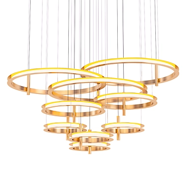 Stunning LABILIS Chandelier: 10 Rings of Italian Design 3D model image 1 