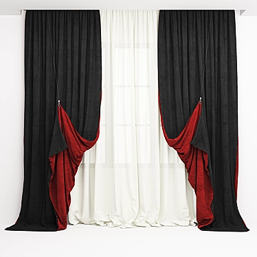 Elegant Drapery Curtain: 2015 Edition 3D model image 1 