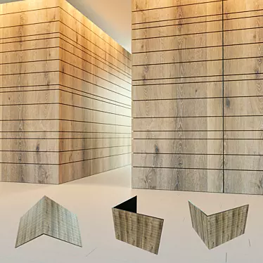 Title: Corner Wood Wall Panel 3D model image 1 