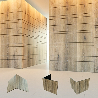 Wooden Corner Wall Panel 3D model image 1 