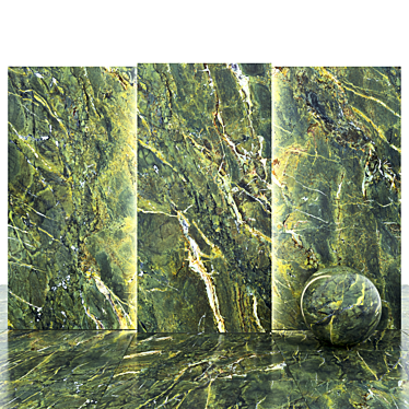 Elegant Karzai Green Marble Slabs 3D model image 1 